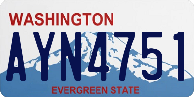 WA license plate AYN4751