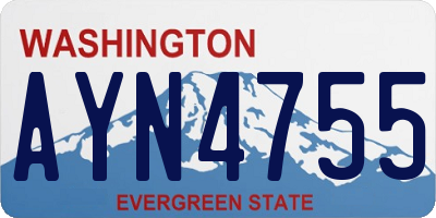 WA license plate AYN4755