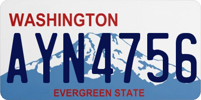 WA license plate AYN4756