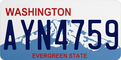 WA license plate AYN4759