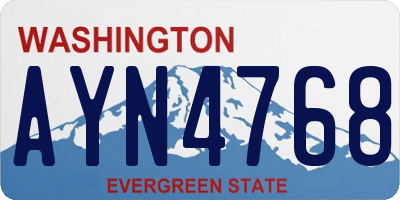 WA license plate AYN4768