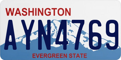 WA license plate AYN4769