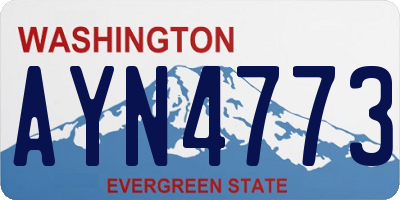 WA license plate AYN4773