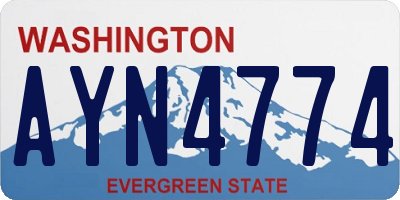 WA license plate AYN4774