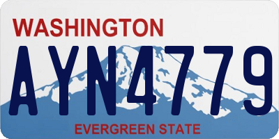 WA license plate AYN4779