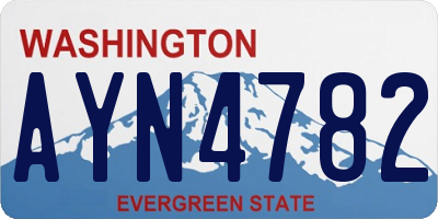 WA license plate AYN4782