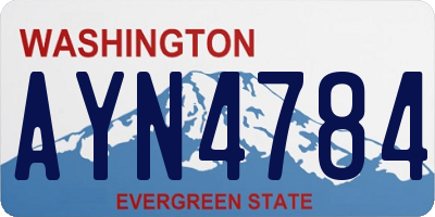 WA license plate AYN4784