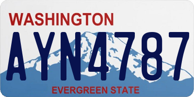 WA license plate AYN4787