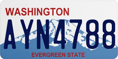 WA license plate AYN4788