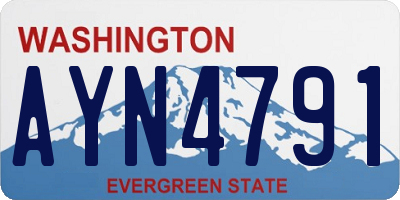 WA license plate AYN4791