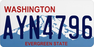 WA license plate AYN4796
