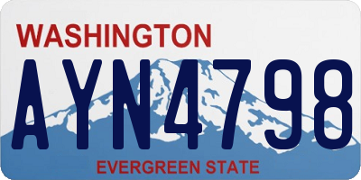 WA license plate AYN4798
