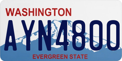 WA license plate AYN4800