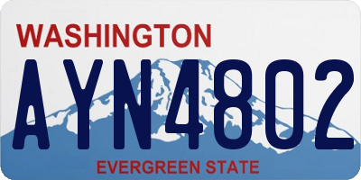 WA license plate AYN4802