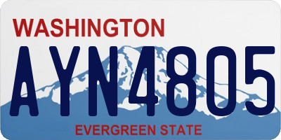 WA license plate AYN4805