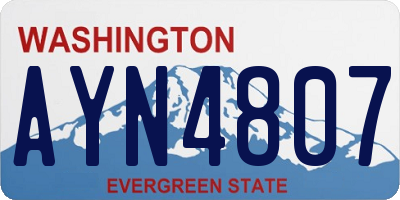 WA license plate AYN4807