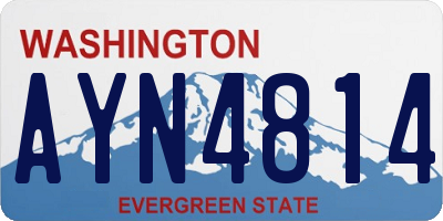 WA license plate AYN4814