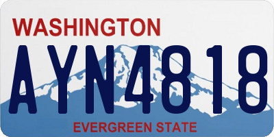 WA license plate AYN4818
