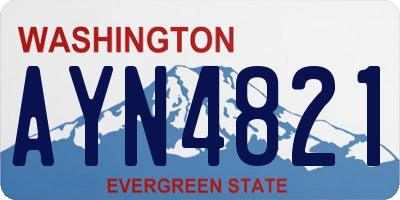 WA license plate AYN4821