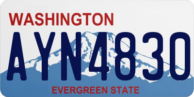 WA license plate AYN4830