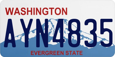 WA license plate AYN4835