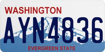 WA license plate AYN4836