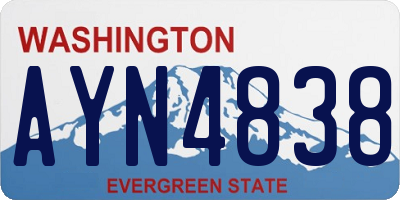 WA license plate AYN4838