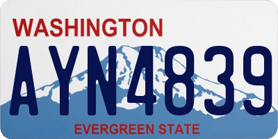 WA license plate AYN4839
