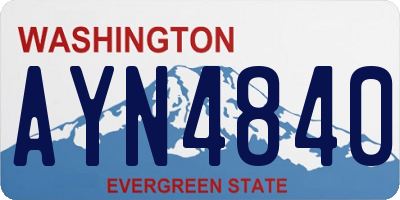 WA license plate AYN4840
