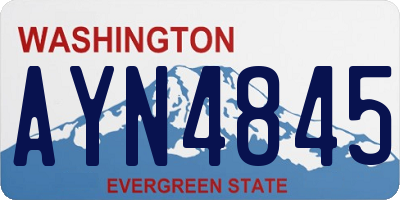 WA license plate AYN4845