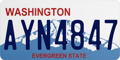 WA license plate AYN4847
