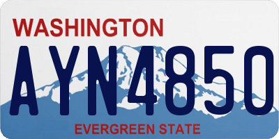 WA license plate AYN4850