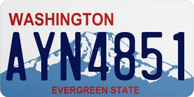 WA license plate AYN4851