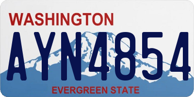WA license plate AYN4854