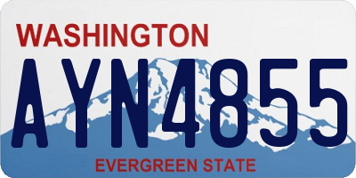 WA license plate AYN4855