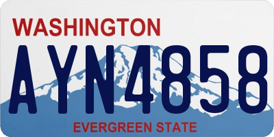 WA license plate AYN4858