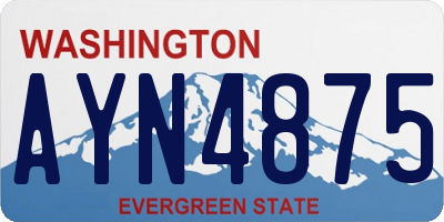 WA license plate AYN4875