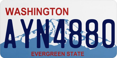 WA license plate AYN4880