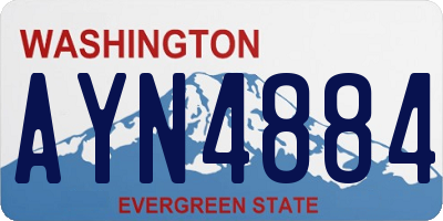 WA license plate AYN4884