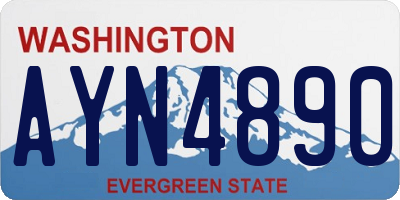 WA license plate AYN4890