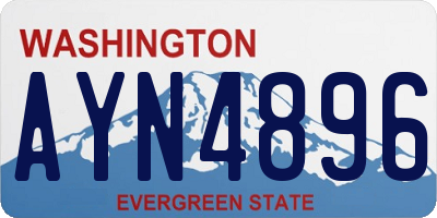 WA license plate AYN4896