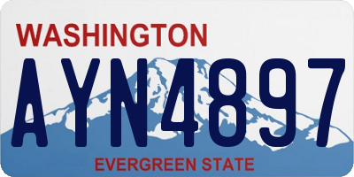 WA license plate AYN4897