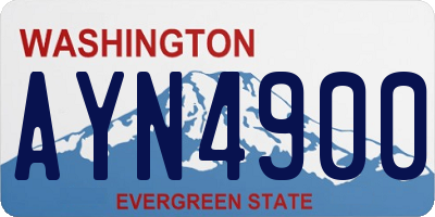 WA license plate AYN4900