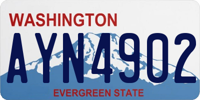WA license plate AYN4902
