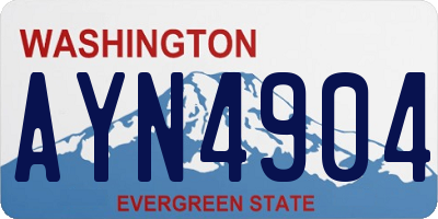 WA license plate AYN4904