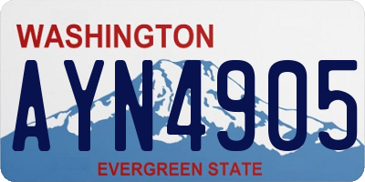WA license plate AYN4905