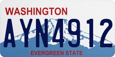 WA license plate AYN4912