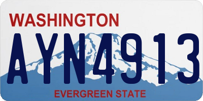 WA license plate AYN4913