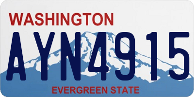 WA license plate AYN4915