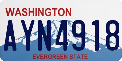 WA license plate AYN4918